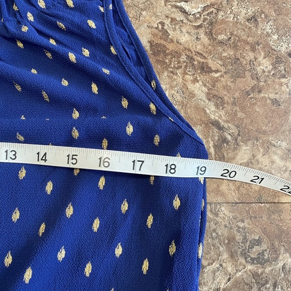 Juicy Couture Dress XXL Blue Gold Print Sleeveless Drawstring Waist - Picture 5 of 8